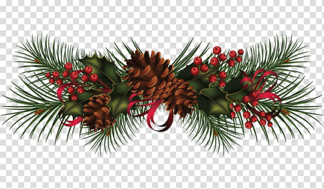 Free: Green leaf and red berry , Christmas Garland Wreath , Pine ...
