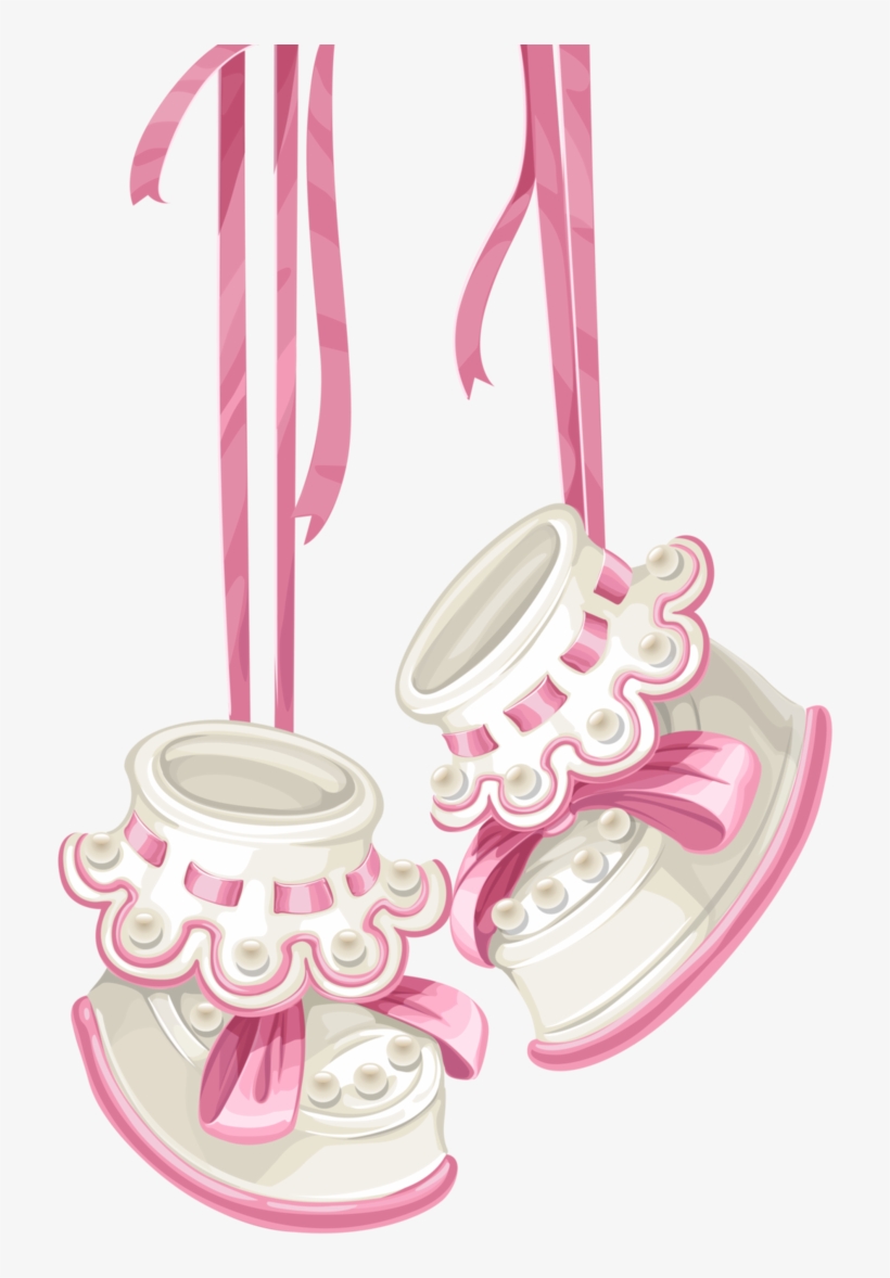 pink baby booties clipart