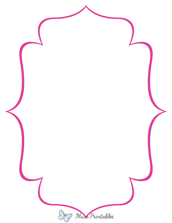 Printable Hot Pink Elegant Bracket Frame Page Border