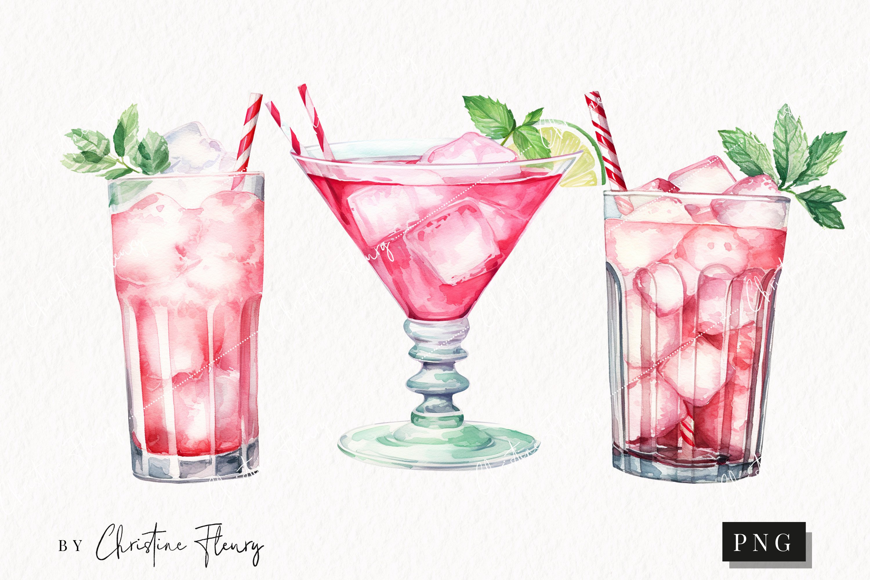 pink cocktail cliparts