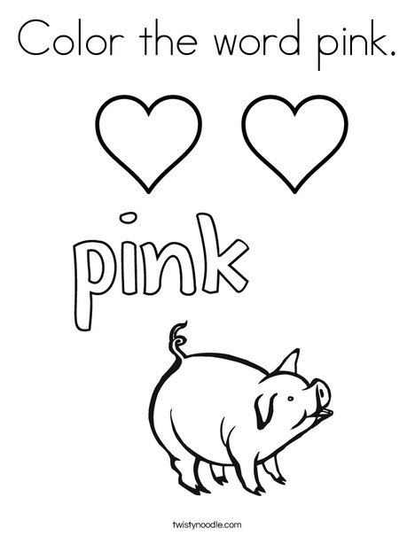 Color the word pink Coloring Page - Twisty Noodle
