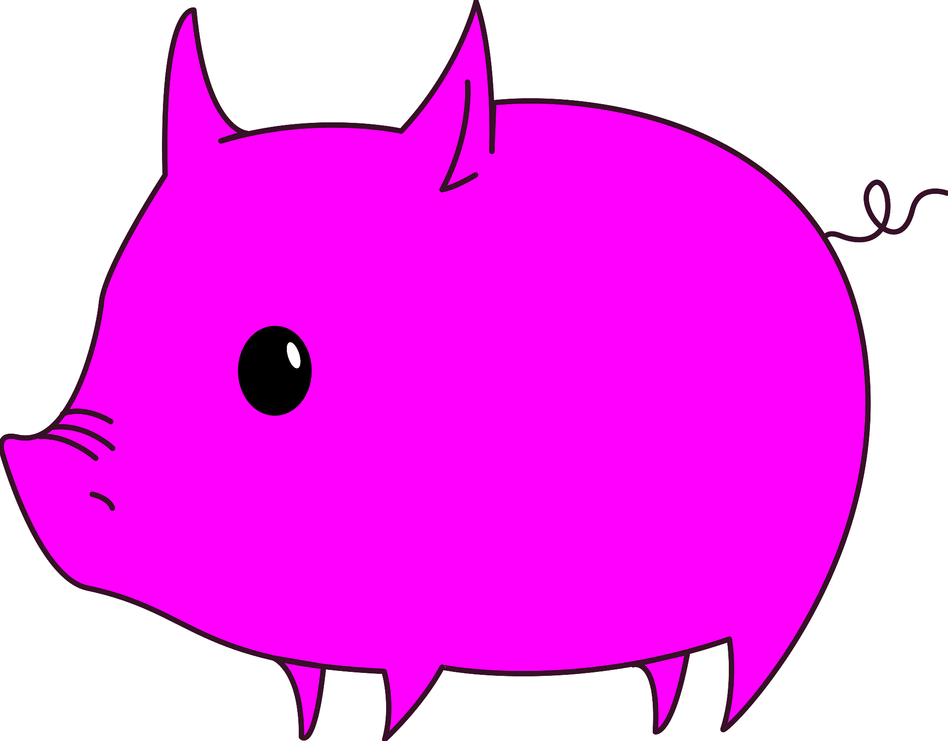 pink pig clipart