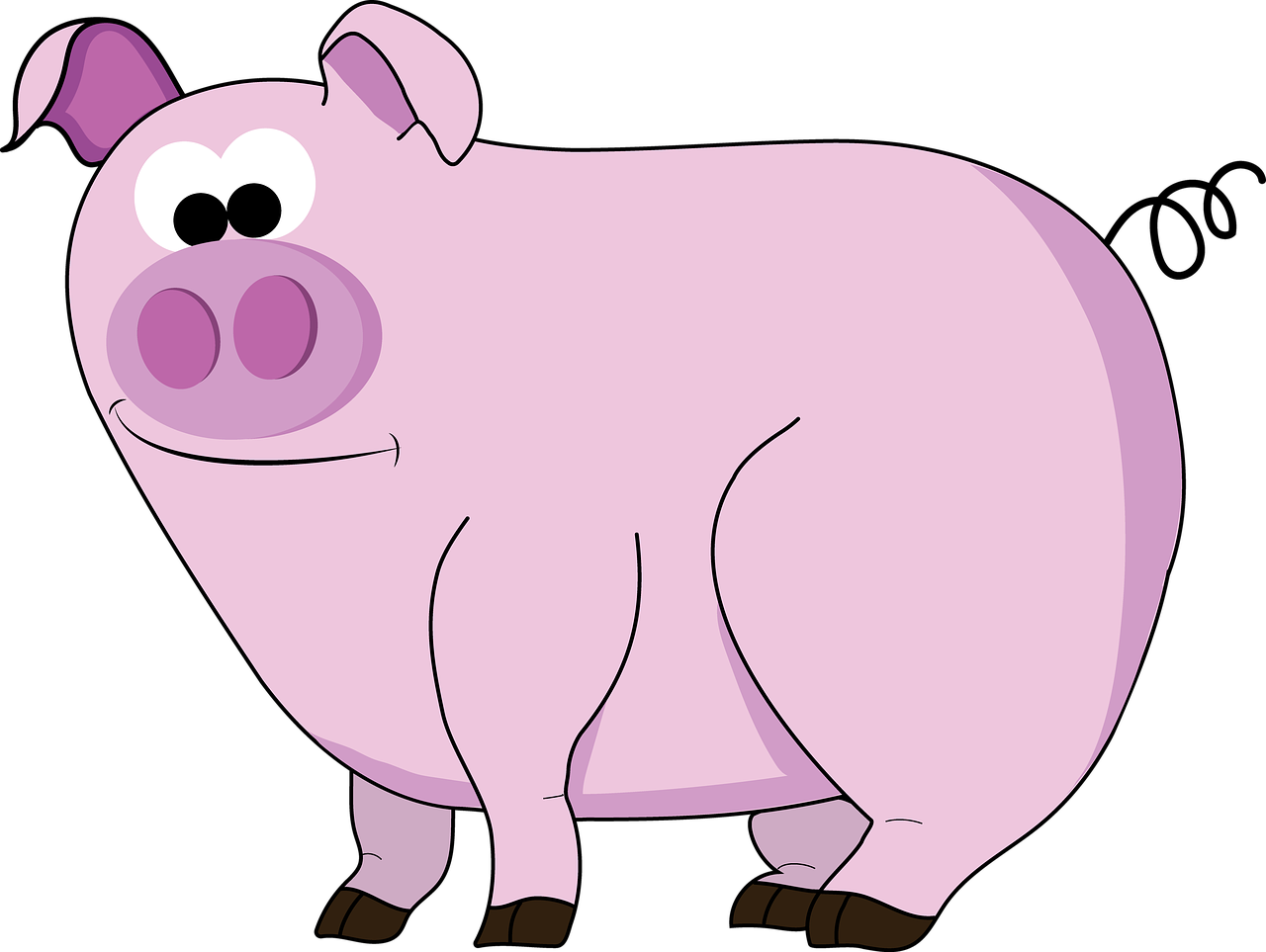 pink pig clipart