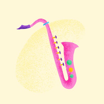 Pink saxophone musical instrument illustration | Premium Photo ...