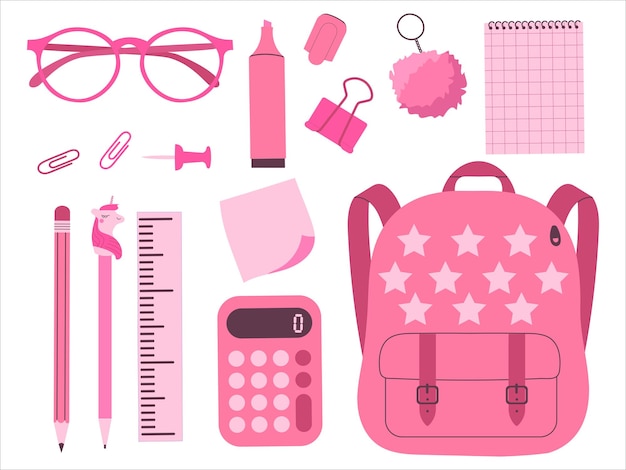 pink school cliparts