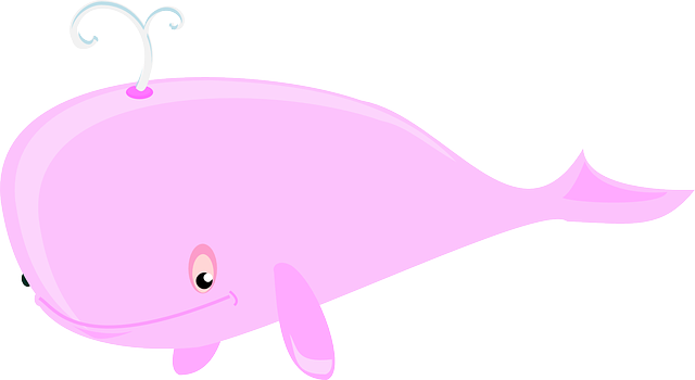 pink whales cliparts
