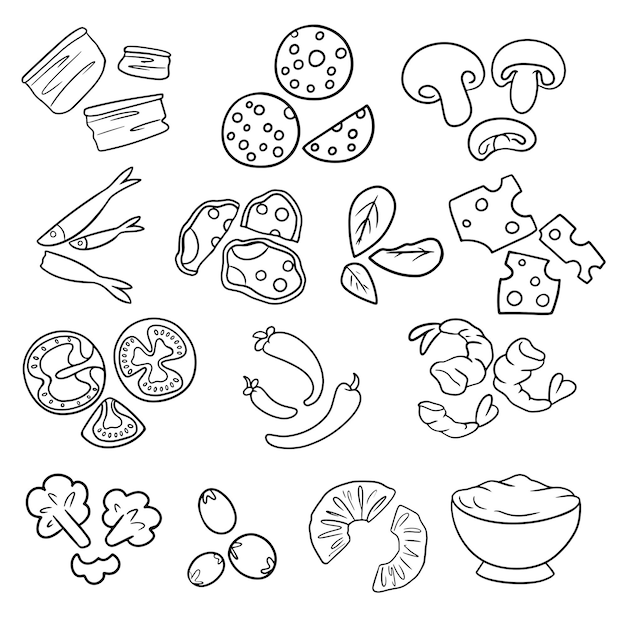 pizza toppings clipart