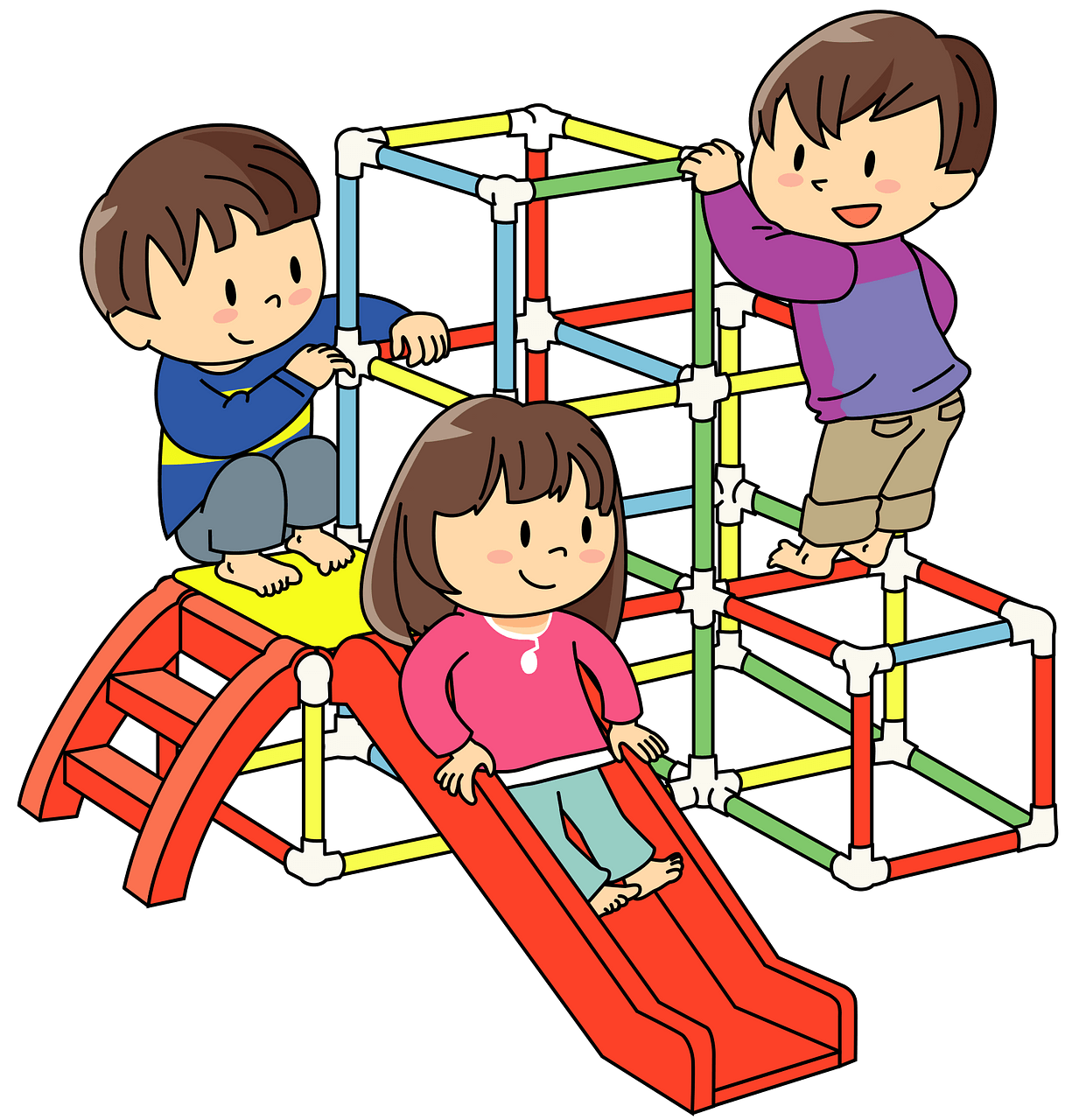 Children are Playing on the Jungle Gym - Free vector clipart ...