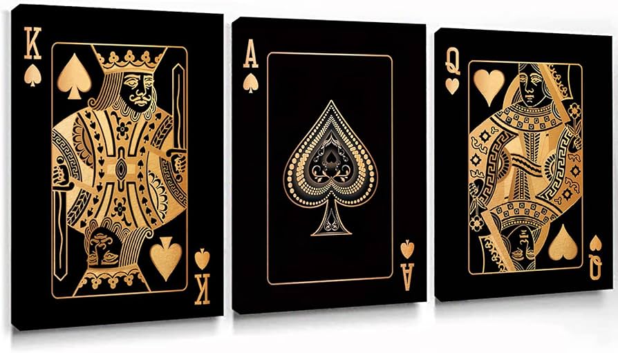 Amazon.de: Jack Queen And King Playing Cards Wall Art Canvas Ace ...