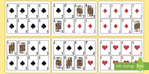 Printable Playing Cards | Elementary Math Games &amp; Resources