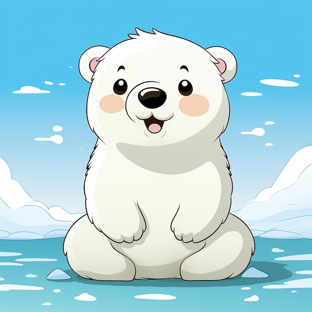 3d rendered cute polar bear cartoon | Premium AI-generated image