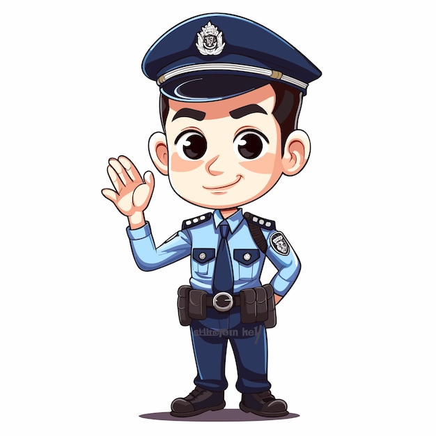 Vektorillustration eines Polizisten im Cartoon-Stil | Premium KI ...