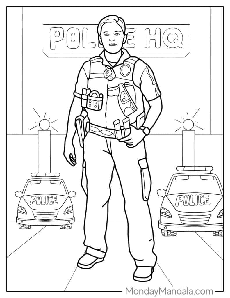 26 Police Coloring Pages (Free PDF Printables)