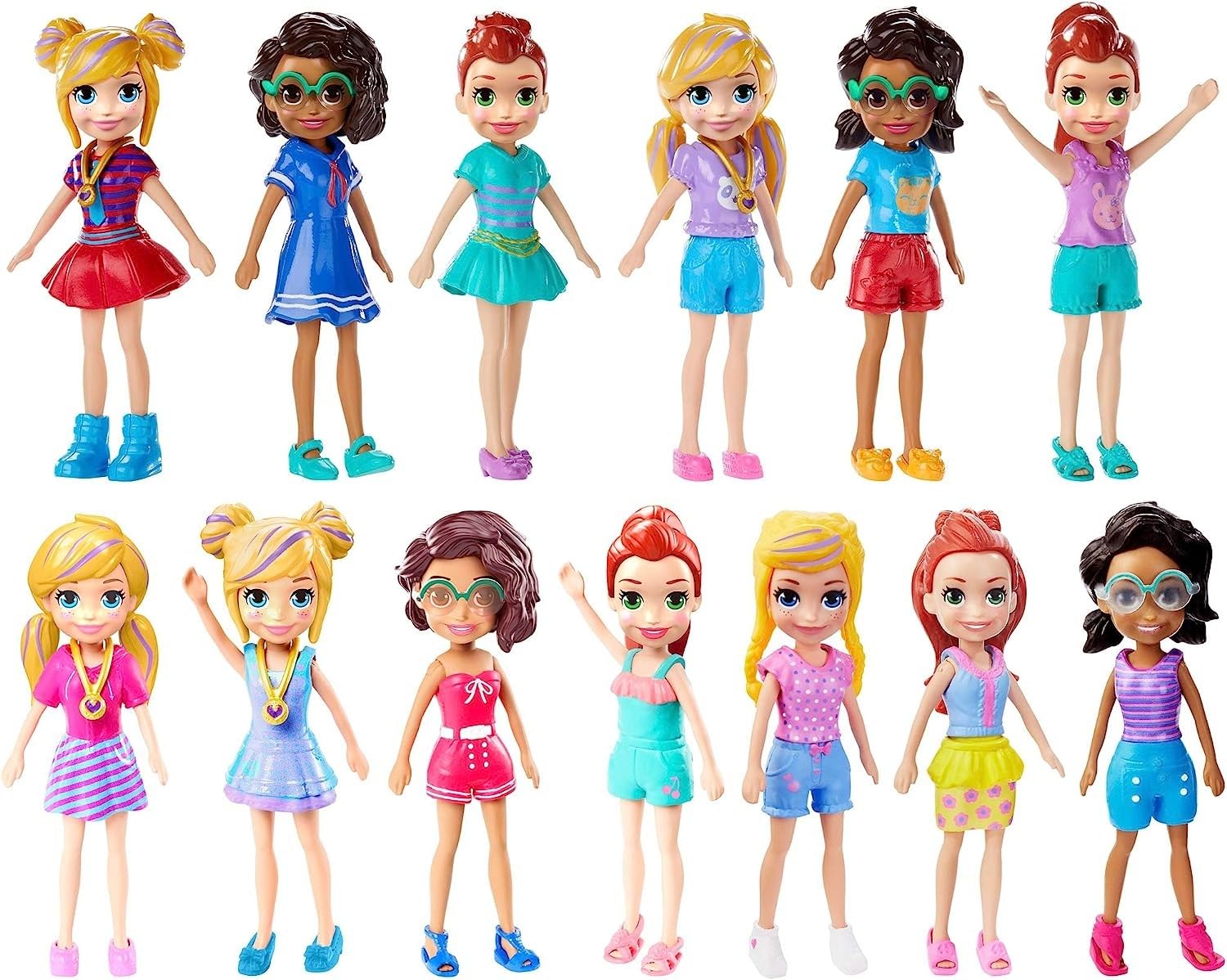 Polly Pocket Große Figur 7 cm mit trendigem Outfit, Polly, Shani oder Lila,  zufälliges Modell, Kinderspielzeug, FWY19: Amazon.de: Spielzeug