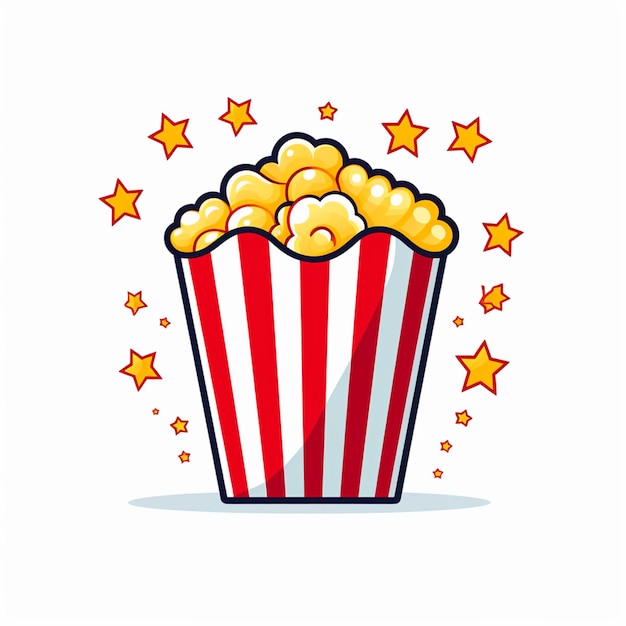 Eine rot-weiß gestreifte Schachtel Popcorn | Premium KI ...