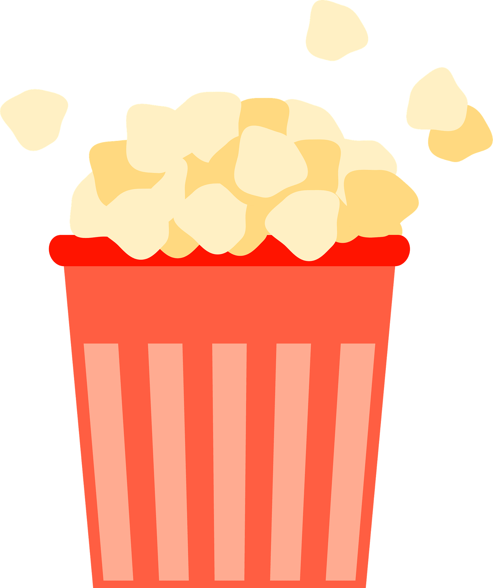 Popcorn in a Red and White Striped Carton - Free vector clipart ...