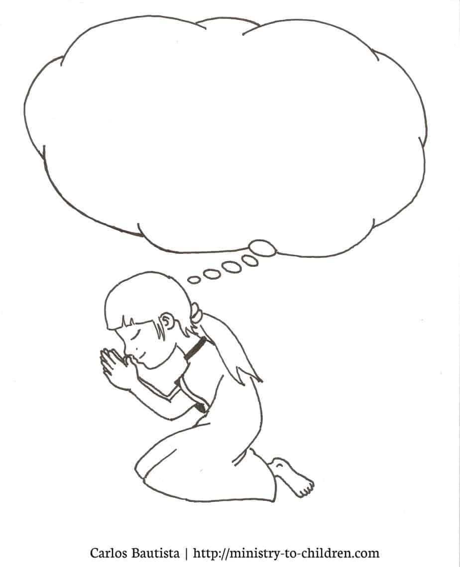 prayer coloring page for kids