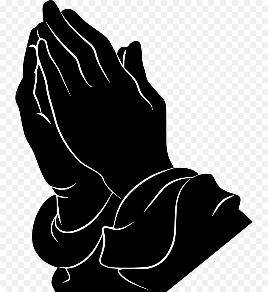 Praying Hands Silhouette - Praying Hands Silhouette in Black ...