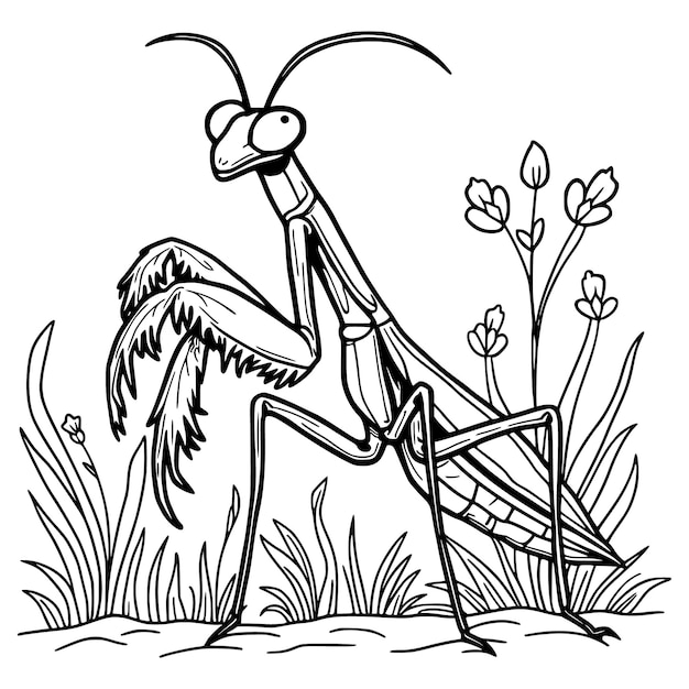 praying mantis coloring page