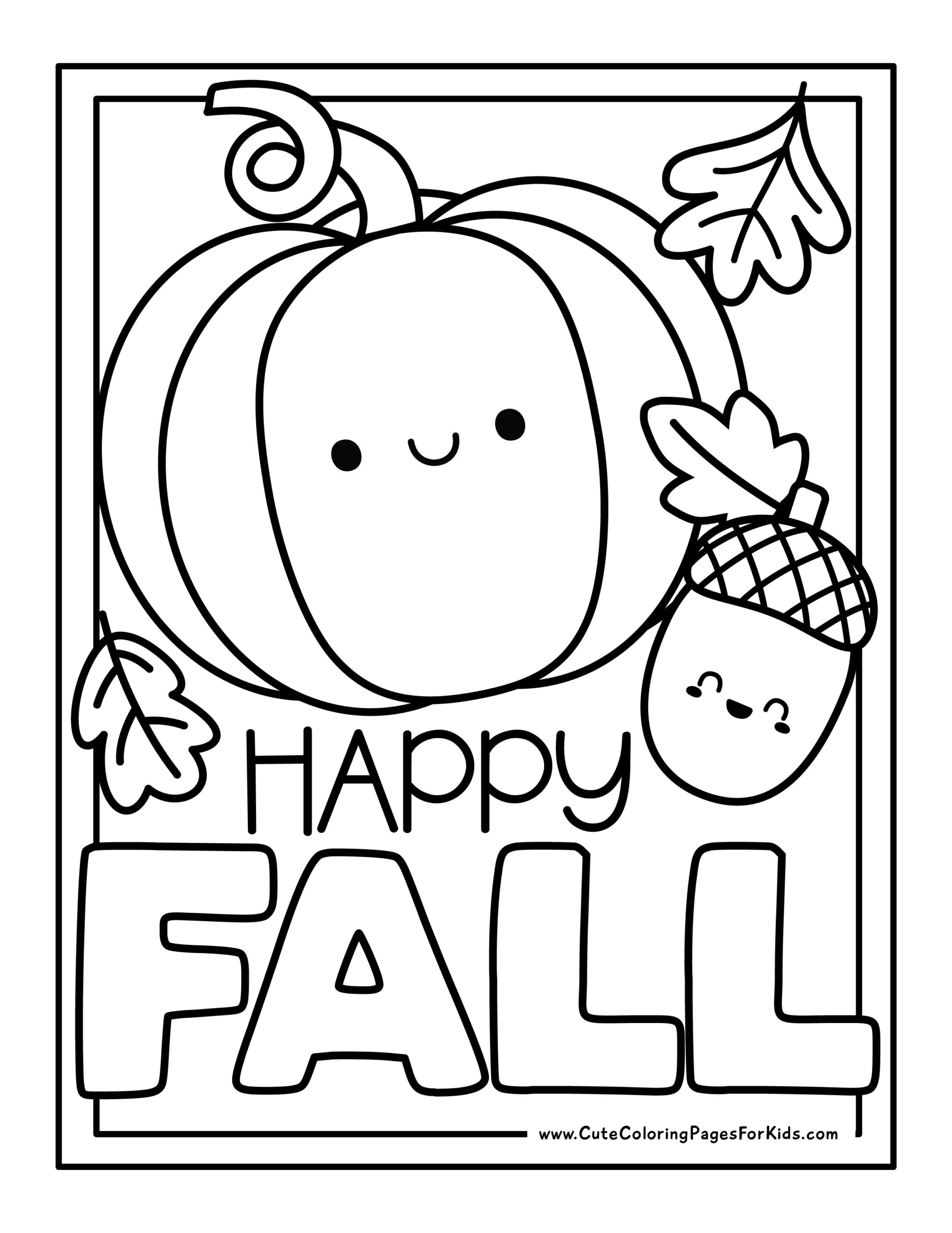 16 Fall Coloring Pages (Free Printable PDF Downloads) - Cute ...