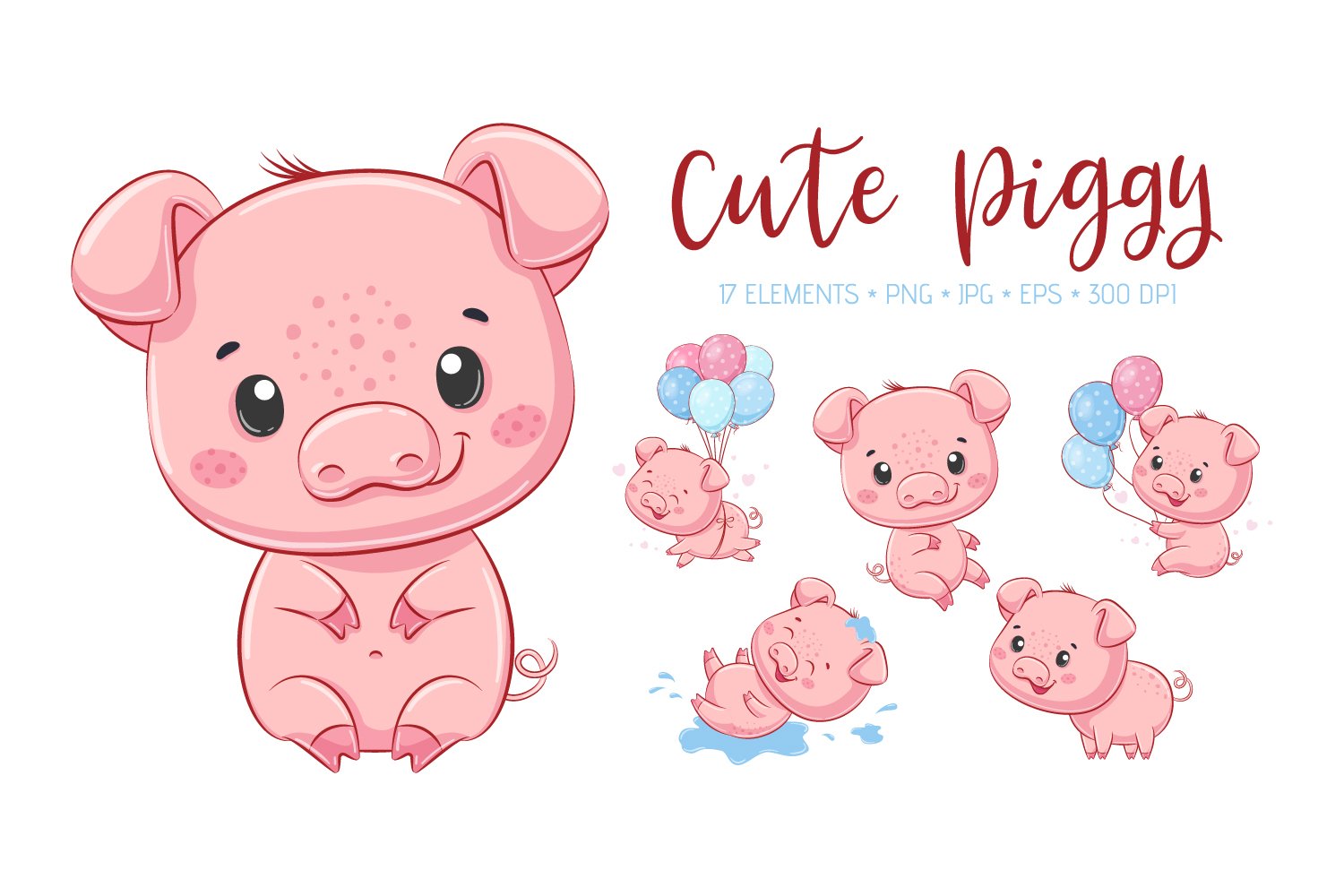pretty pig cliparts