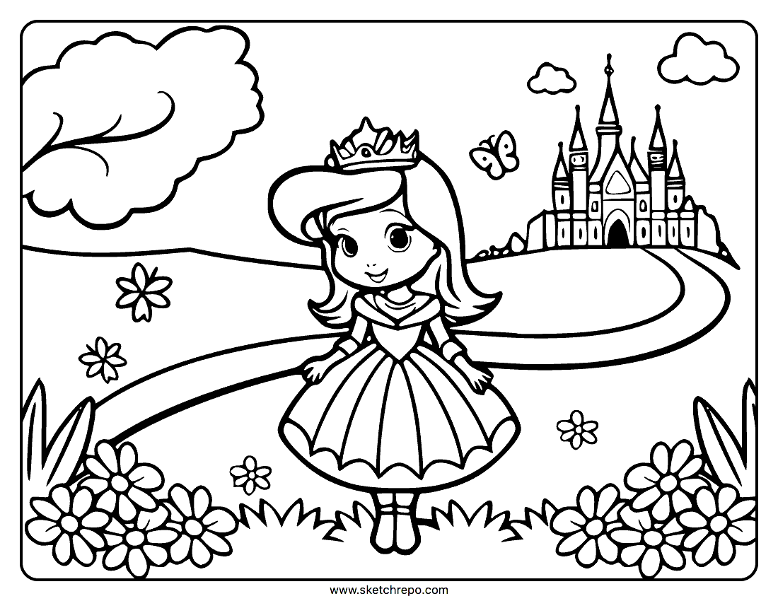 pretty princess coloring pages