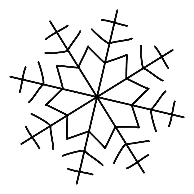 Premium Vector | Vector linear Snowflake Simple and primitive ...