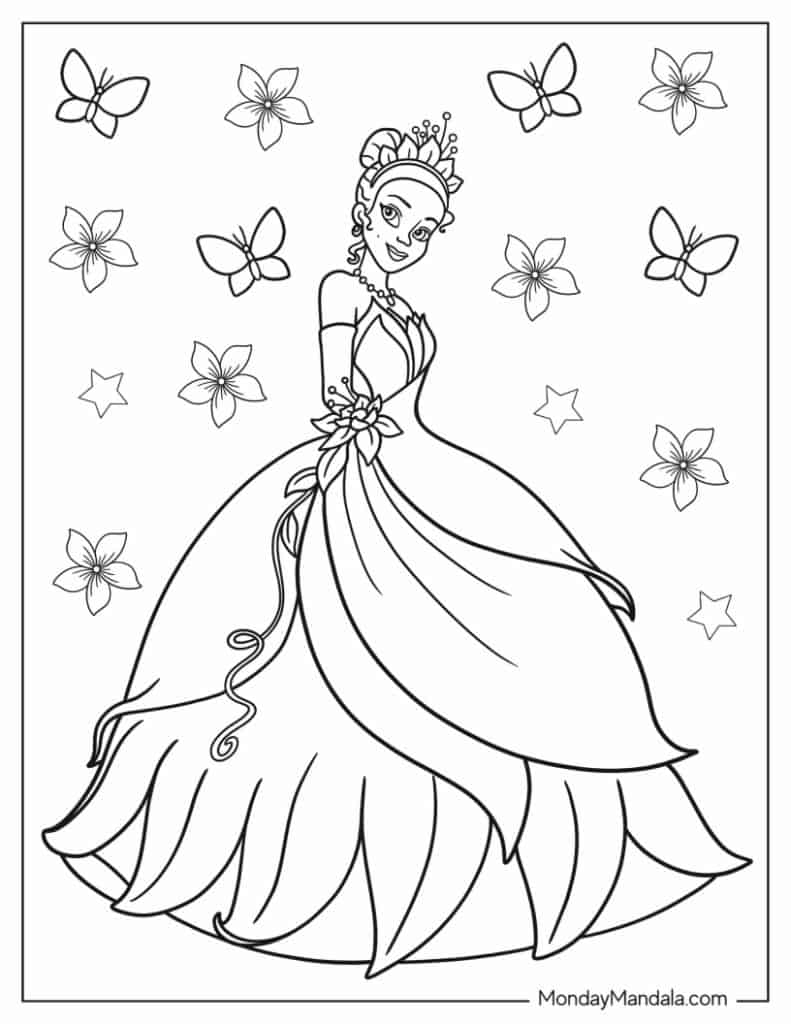 princess and the frog coloring pages to print