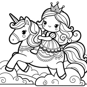 princess unicorn coloring pages