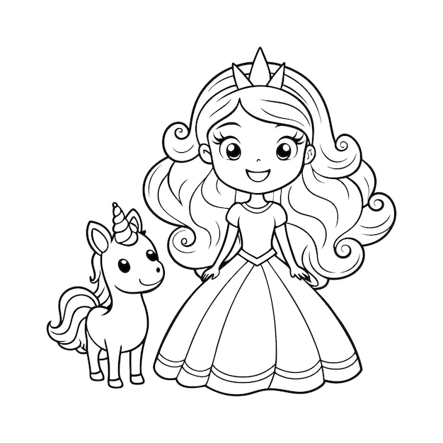 princess unicorn coloring pages