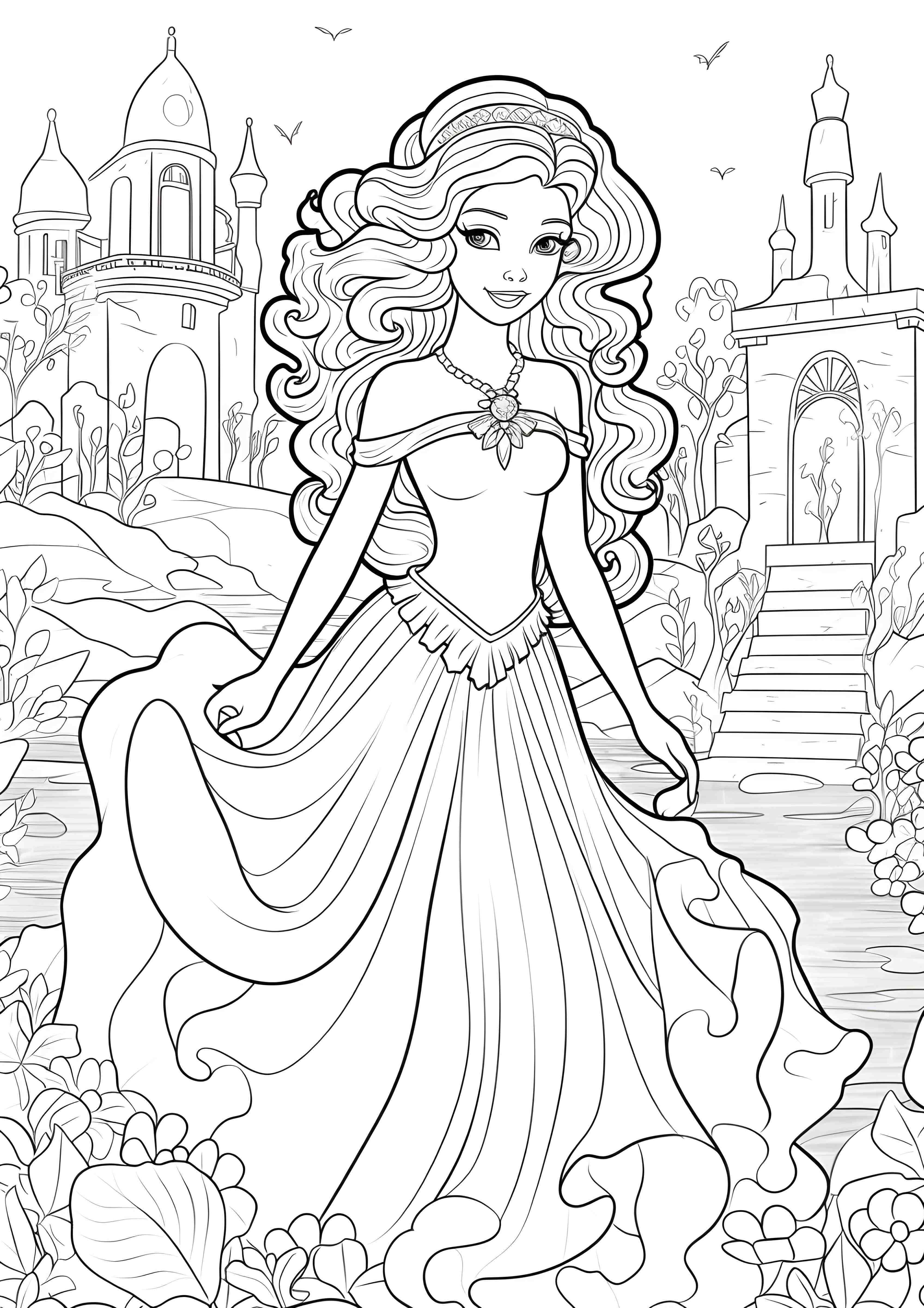 princesses coloring pages to print
