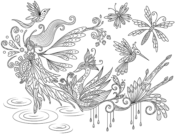 printable adult coloring pages fairy