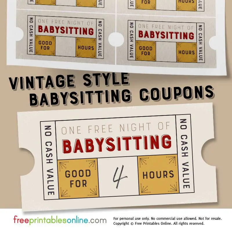 printable babysitting coupon