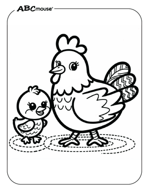 Chicken Coloring Coloring Pages | ABCmouse