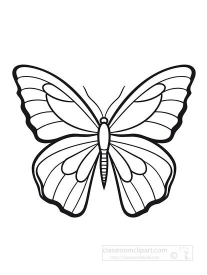 Animal Outline Clipart-butterfly simple black outline coloring ...