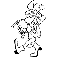 printable coloring page of a gold miner