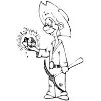 printable coloring page of a gold miner