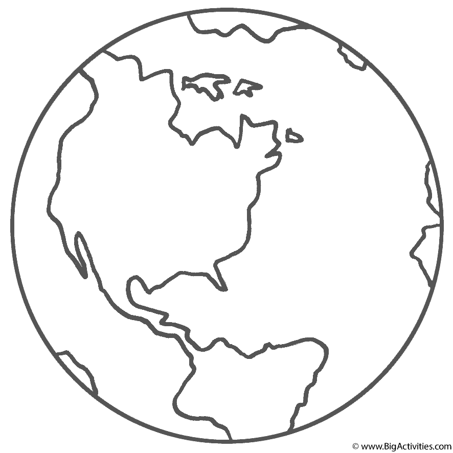 Planet Earth - Coloring Page (Space)