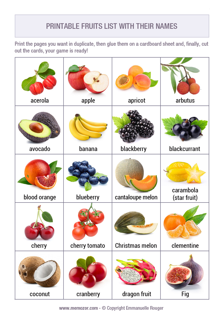 printable fruit pictures