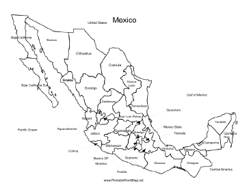 printable map of mexico