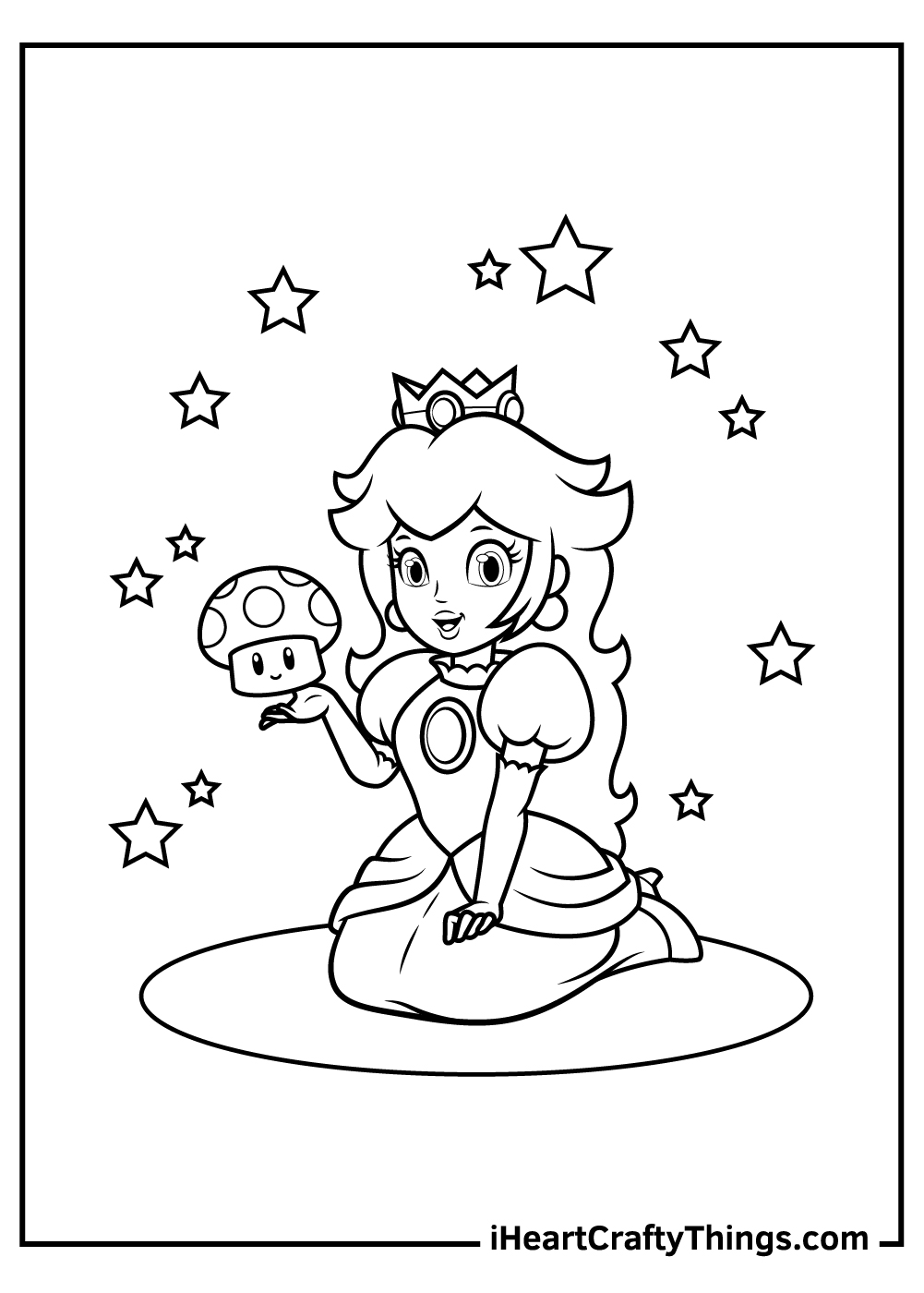 printable princess peach coloring pages