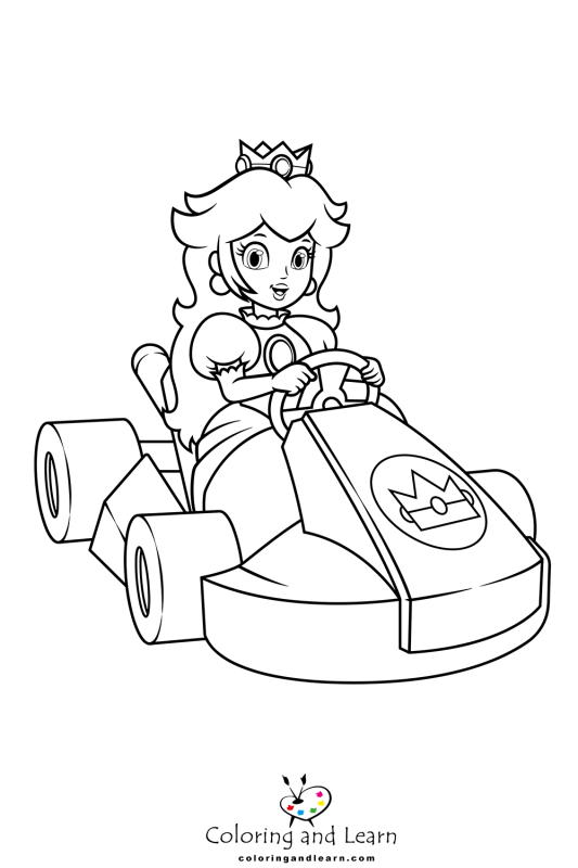 printable princess peach coloring pages