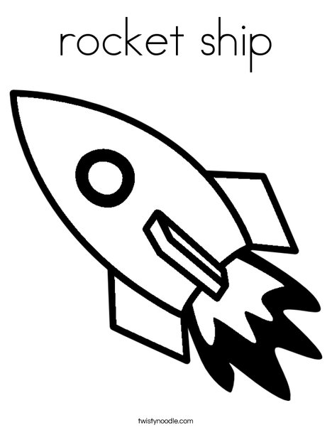 rocket ship Coloring Page - Twisty Noodle