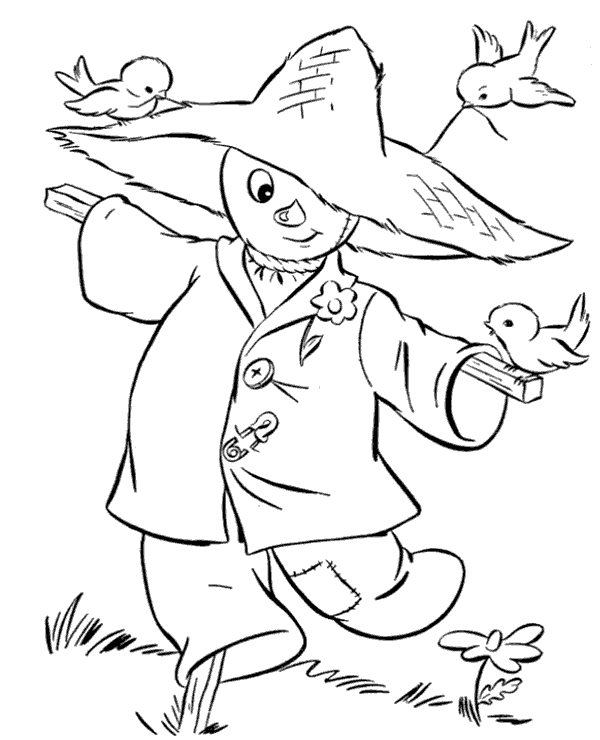 printable scarecrow coloring pages