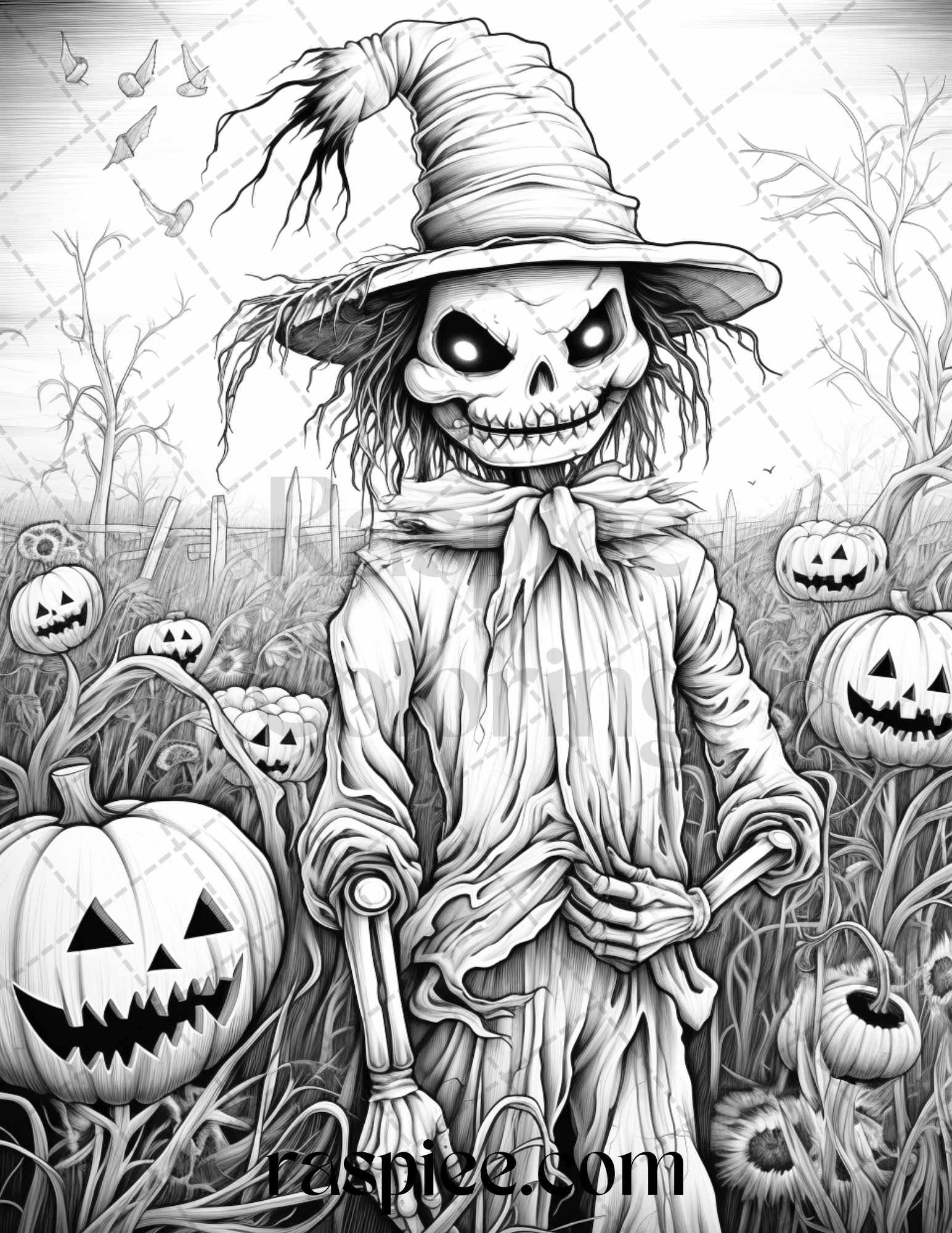 printable scarecrow coloring pages