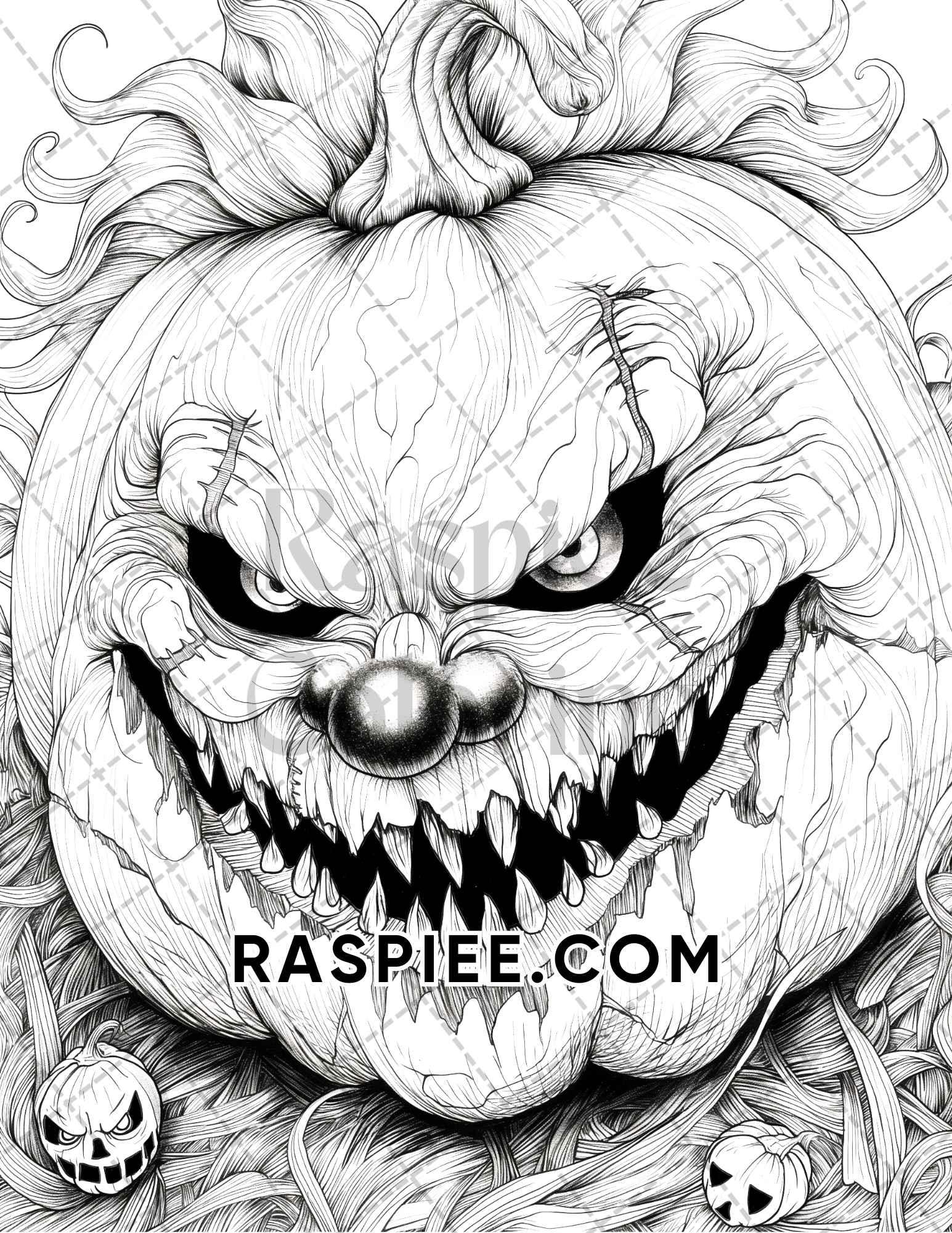 printable scary halloween coloring pages
