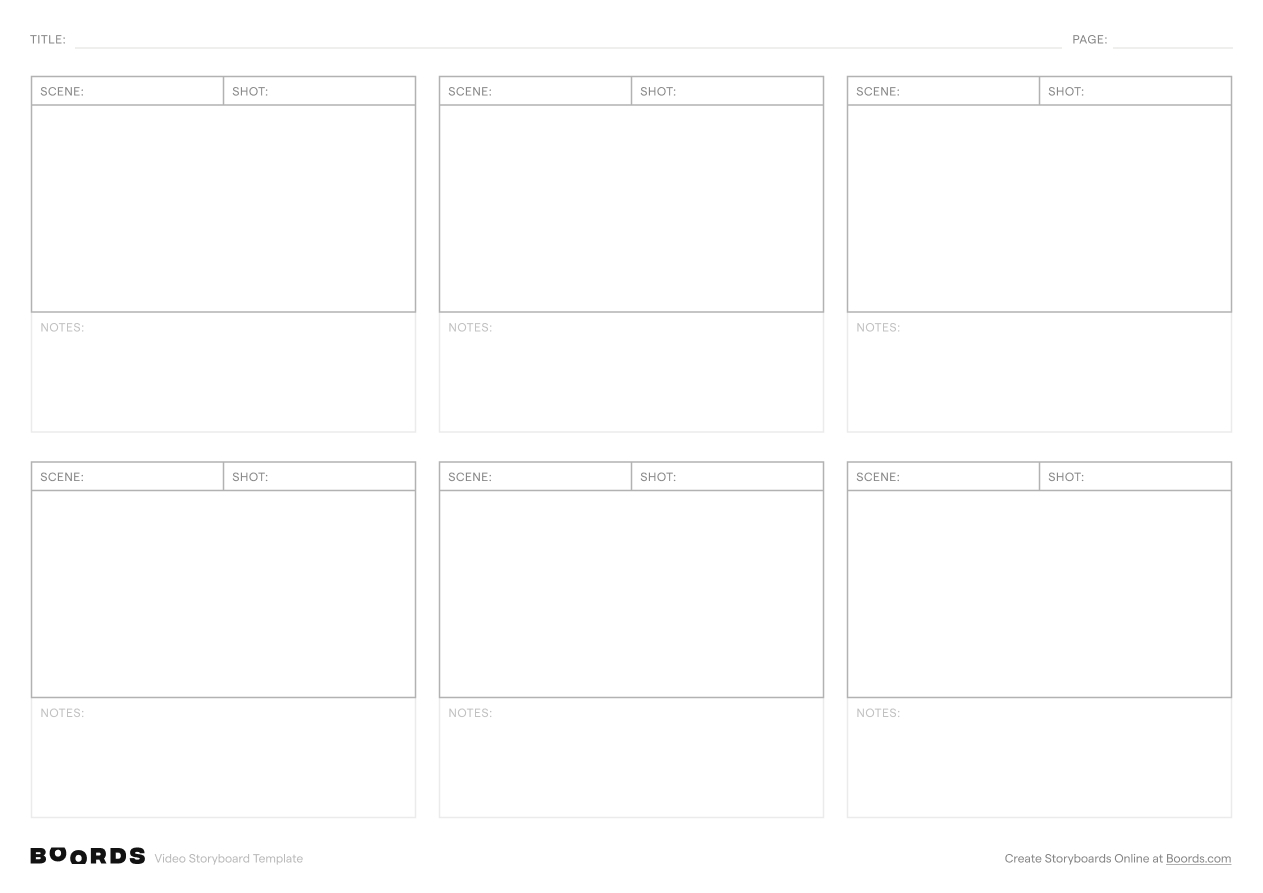 FREE Blank Storyboard Templates (Instant Download) | Boords