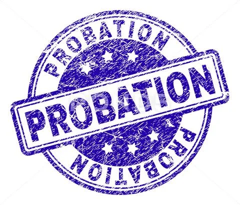 Scratched Textured PROBATION Stamp Seal ~ Clip Art #107312799