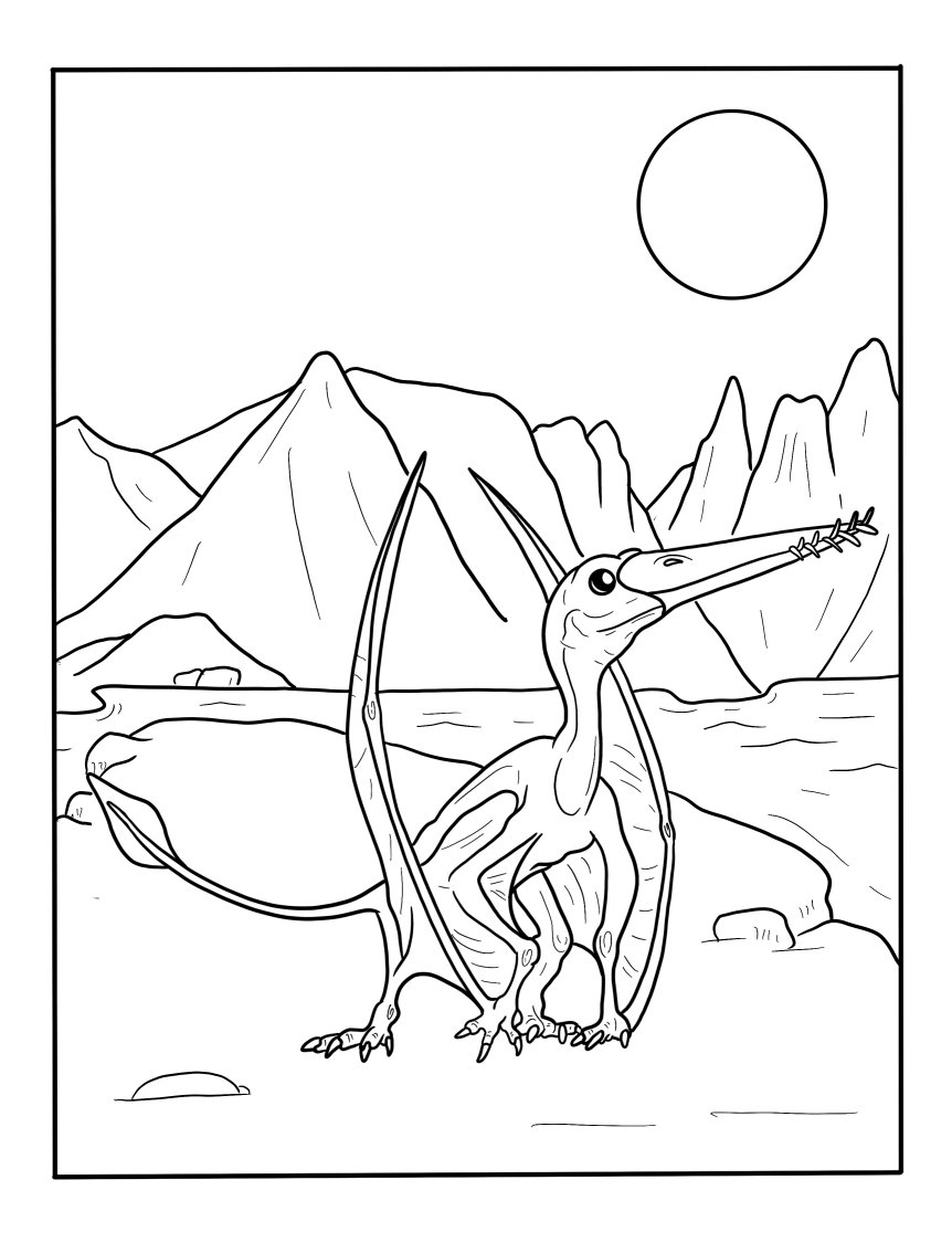Pterodactylus Coloring Pages For Kids | Free Printable