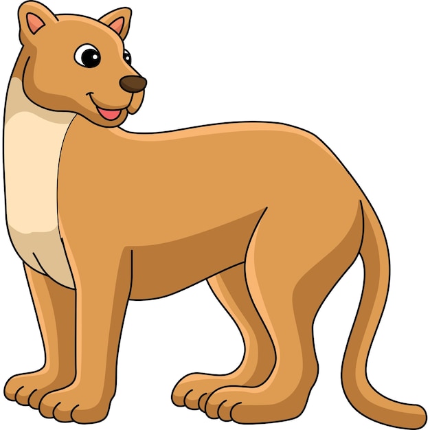 Puma Tier Cartoon farbige Clipart Illustration | Premium Vektor